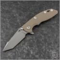 (#RH-XM1830-HT-002) Rick Hinderer XM-18 3" Tri-Way Harpoon Tanto FDE G-10 - Front