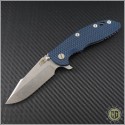 (#RH-XM1835-39) Rick Hinderer XM-18 3.5" Harpoon Spanto - Black/Blue - Front