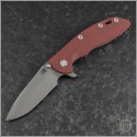 (#RH-XM1835-92) Rick Hinderer Tri-Way XM-18 3.5" Spearpoint Working Finish - Red - Front