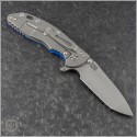 (#RH-XM1835-95) Rick Hinderer Tri-Way XM-18 3.5" Spanto Working FInish - Blue G10 - Back