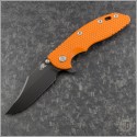 (#RH-XM1835-B-7) Rick Hinderer XM-18 3.5" Bowie Battle Black - Orange G-10 - Front