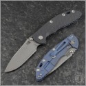 (#RH-XM1835-NF-04) Rick Hinderer Gen 6 XM-18 3.5" Non-Flipper Slicer Working Finish Battle Blue Black G-10 - Front