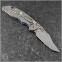 (#RH-XM1835-NFB-001) Rick Hinderer Gen 6 XM-18 3.5" Non-Flipper Bowie Stonewash Black Blue G10 - Back