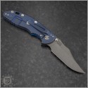 (#RH-XM1835-NFB-013) Rick Hinderer XM-18 3.5" Non-Flipper Bowie Working Finish Battle Blue Black Blue G-10 - Back