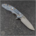 (#RH-XM1835-SLHG-001) Rick Hinderer Gen 6 XM-18 3.5" Slicer Hollow Grind Stonewash Walnut Scale - Back