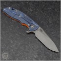 (#RH-XM1835-SLHO-003) Rick Hinderer XM-18 3.5" (Tri-Way) Slicer Hollow Orange G-10 Working Finish - Back
