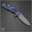 (#RH-XM1835-SLHO-007) Rick Hinderer Battle Blue XM-18 3.5" Slicer Hollow Black G-10 Working Finish - Back
