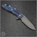 (#RH-XM1835-SLHO-008) Rick Hinderer Battle Blue XM-18 3.5" Slicer Hollow Jade Green G-10 Working Finish - Back