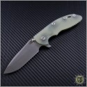 (#RH-XM1835-SP-TG) Rick Hinderer XM-18 3.5" Spanto Flipper Tranaslucent Green - Front