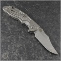 (#RH-XM1835A-B-01) Rick Hinderer XM-18 Auto 3.5" Bowie Stonewash - Back