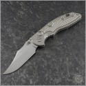(#RH-XM1835A-B-01) Rick Hinderer XM-18 Auto 3.5" Bowie Stonewash - Front