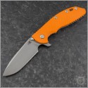 (#RH-XM24-11) Rick Hinderer XM-24 4" Spearpoint Working Finish - Orange - Front