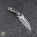 (#SBW-LF-CF) Skelton Bladeworks Littlefinger Takefu White Paper Damascus - B&W CF Handle - Back