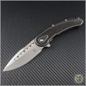 (#SCB115FS) Steelcraft Bodega Black Ti Handle w/ Black Fan G10, Plain Fluted Satin Blade - Front