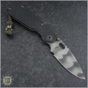 (#STR-SNGL-001) Strider Knives SnG Left Flamed Ti Frame Black G10 - Back