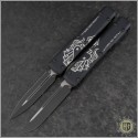 (#UT-DMH) Microtech Ultratech Dead Mans Hand D/E & S/E Black Plain - Front