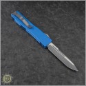 (#VNT-0110) Microtech Blue UTX-70 S/E Black Plain - Back