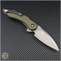 (#WKG13N) Steelcraft Glimpse Black G10 Handle w/ Green G10 Inlay, Non-Fluted Satin Blade - Back