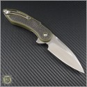 (#WKGCF3N) Steelcraft Glimpse Green G10 Handle w/ CF, Non-Fluted Satin Blade - Back