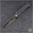 (#anax-c-al-dlcsw) Microtech Custom Anax Stonewashed DLC w/ Aluminum Handle - Front