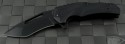 Brous Blades Reloader T/E Flipper Knife (3.5in Black Plain D2) JB-Reloader-Black - Front