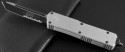 (#108-2W) Microtech Scarab White/Black Tanto Serrated - Front