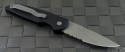 Pro-Tech TR3 S/E Automatic Folder S/A Knife (3.5in Bead Blasted Part Serr 154-CM) PT-TR3PS - Back
