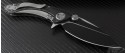 Microtech Knives Custom Carbon Fiber Whale Shark S/E Flipper Knife (3.5in Black Plain 154 (CMP)) ws-c-blk - Back