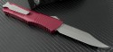 Microtech Knives Red Combat Troodon Clip Point Automatic OTF D/A Knife (3.75in Bead Blasted Plain S35-VN) 143-7RD - Back