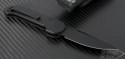 (#135-1TCF) Microtech LUDT Black Tactical Plain w/ Carbon Fiber - Back