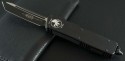 (#108-1T) Microtech Scarab Exec Tanto Black Tactical Plain - Front