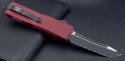 (#108-3RD) Microtech Scarab Exec Tanto Red/Black Full Serrated - Back
