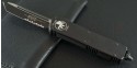 (#108-2T) Microtech Scarab Exec Tanto Black Tactical Serrated - Front