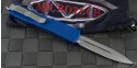 Microtech Knives Blue Ultratech D/E Automatic OTF D/A Knife (3.44in Stonewashed Plain ELMAX) 122-10BL - Back