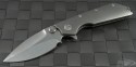 Microtech Knives Custom Metal DOC S/E Flipper Knife (3.875in Stonewashed Plain 154-CM) doc-c-ti-sw - Front