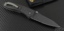 (#VNT-0010) Microtech Lightfoot - LCC Double Action Carbon Fiber Black Serrated - Back