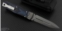 Microtech Knives Blue OSS Cobra Spear Point Automatic Folder S/A Knife (3.3in Bead Blasted Plain S35-VN) 136-7BL - Back