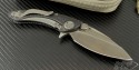 Microtech Knives Custom Carbon Fiber Whale Shark S/E Flipper Knife (3.5in Stonewashed Part Serr COWRY-Y) ws-custom - Back