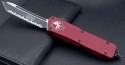 (#108-3RD) Microtech Scarab Exec Tanto Red/Black Full Serrated - Front