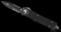 Microtech Knives Combat Troodon D/E Automatic OTF D/A Knife (3.75in Black Part Serr S35-VN) 142-2-2012 - Front