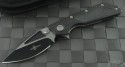 Microtech Knives Custom Carbon Fiber DOC S/E Flipper Knife (3.25in Black Plain S35-VN) DOC-C-FL-BLK - Front