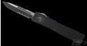 Microtech Knives Ultratech S/E Automatic OTF D/A Knife (3.44in Black Part Serr) VNT-0004 - Front