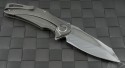 Microtech Knives Custom Metal Matrix S/E Flipper S/A Knife (3.75in Mirror Polished Plain 154-CM) matrix-c-ti-hp - Back