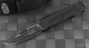 Microtech Knives Scarab S/E Automatic OTF D/A Knife (3.44in Black Plain S30-V) VNT-0077 - Front