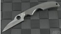 Spyderco Stainless Steel Kiwi Warncliffe Folder Knife (2in Satin Plain 8Cr13Mov) SPY-C75P3 - Front
