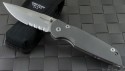 Pro-Tech Gray TR3 Integrity S/E Folder Knife (3.5in Stonewashed Part Serr S35-VN) PT-7702 - Front