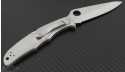 Spyderco Stainless Steel Endura S/E Folder Knife (3.5in Satin Plain VG-10) SPY-C10P - Back