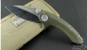 (#ws-c-ice) Microtech Whaleshark Custom Crushed Ice Finish Green Micarta Handle - Front