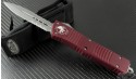 Microtech Knives Red Combat Troodon D/E Automatic OTF D/A Knife (3.75in Bead Blasted Part Serr S35-VN) 142-8RD - Front
