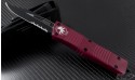 (#143-2RD-Bowie) Microtech Red Combat Troodon Bowie Black Serrated - Front